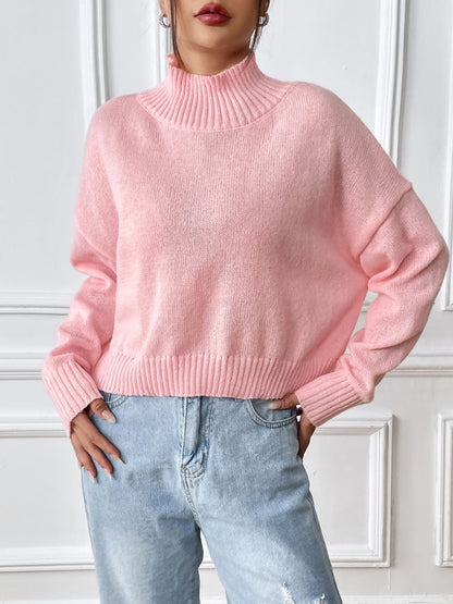 Turtleneck Long Sleeve Sweater-Angel Casuals