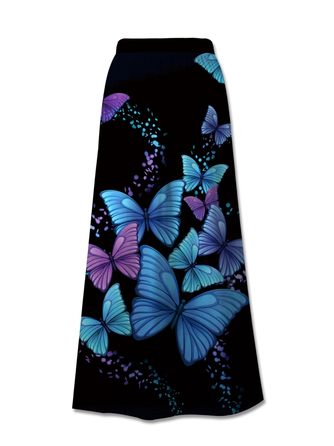 Printed Elastic Waist Midi Skirt-Angel Casuals