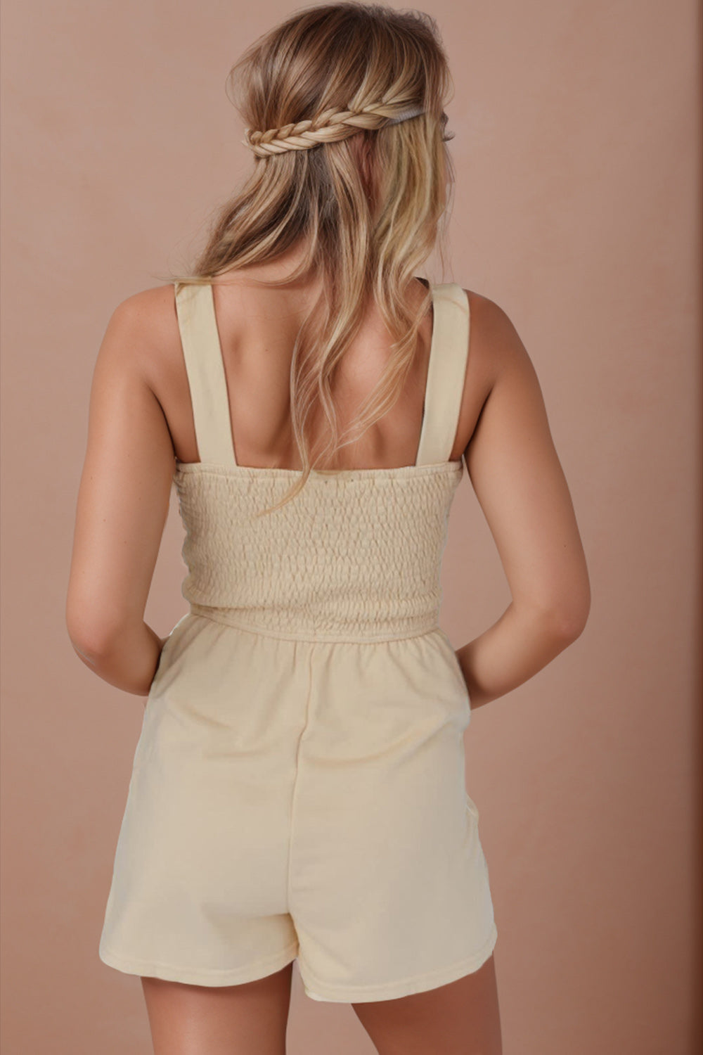 Square Neck Wide Strap Romper-Angel Casuals