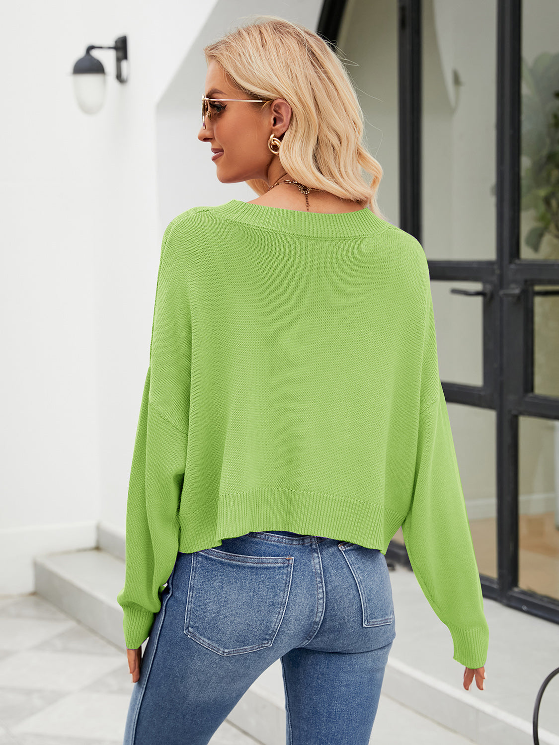 Eyelet Button Front Long Sleeve Cardigan-Angel Casuals