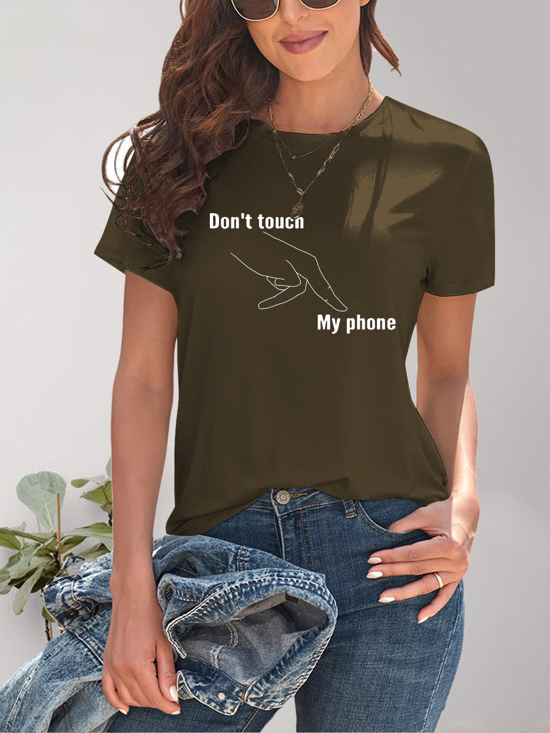 Graphic Round Neck Short Sleeve T-Shirt-Angel Casuals