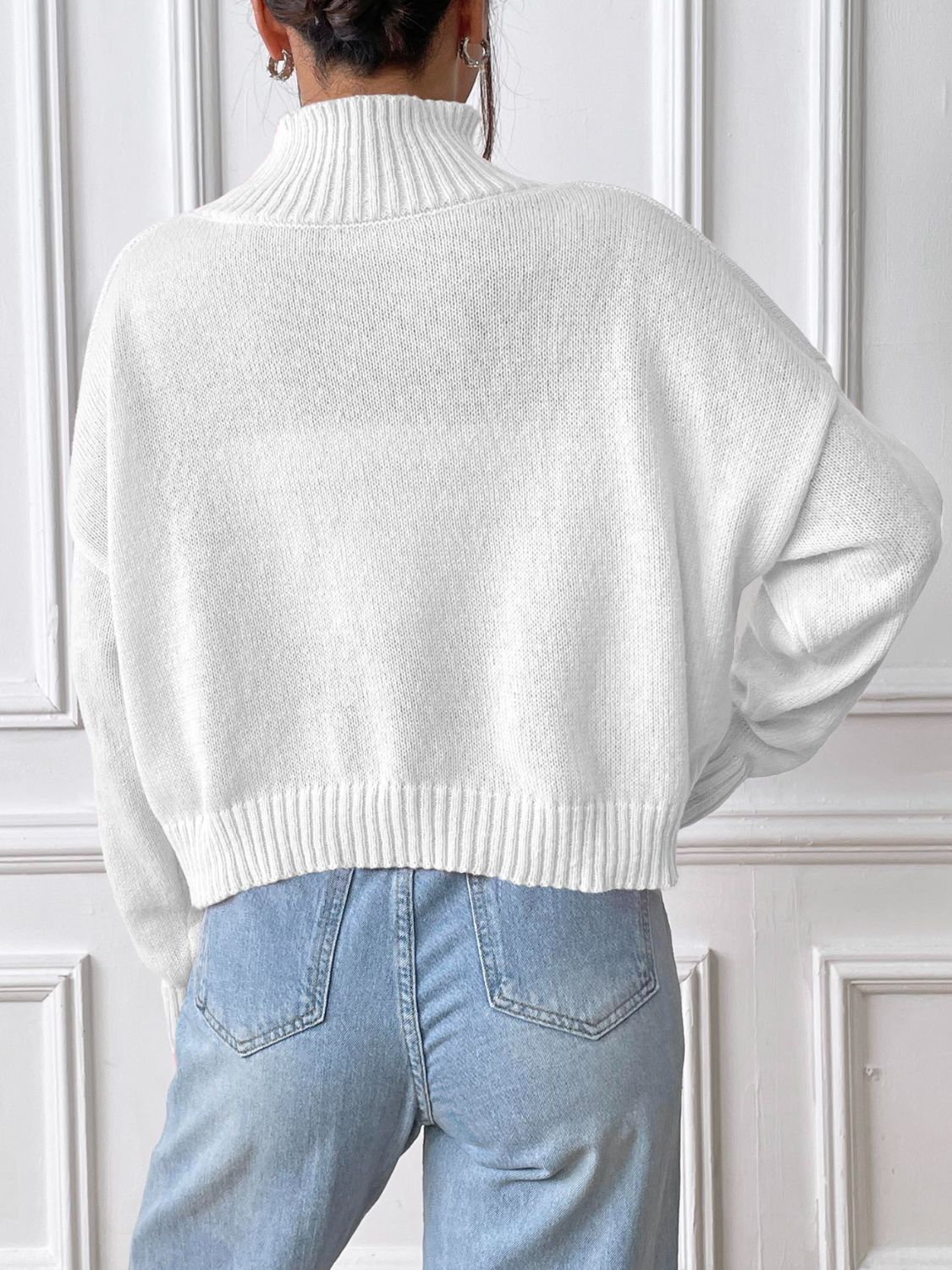 Turtleneck Long Sleeve Sweater-Angel Casuals