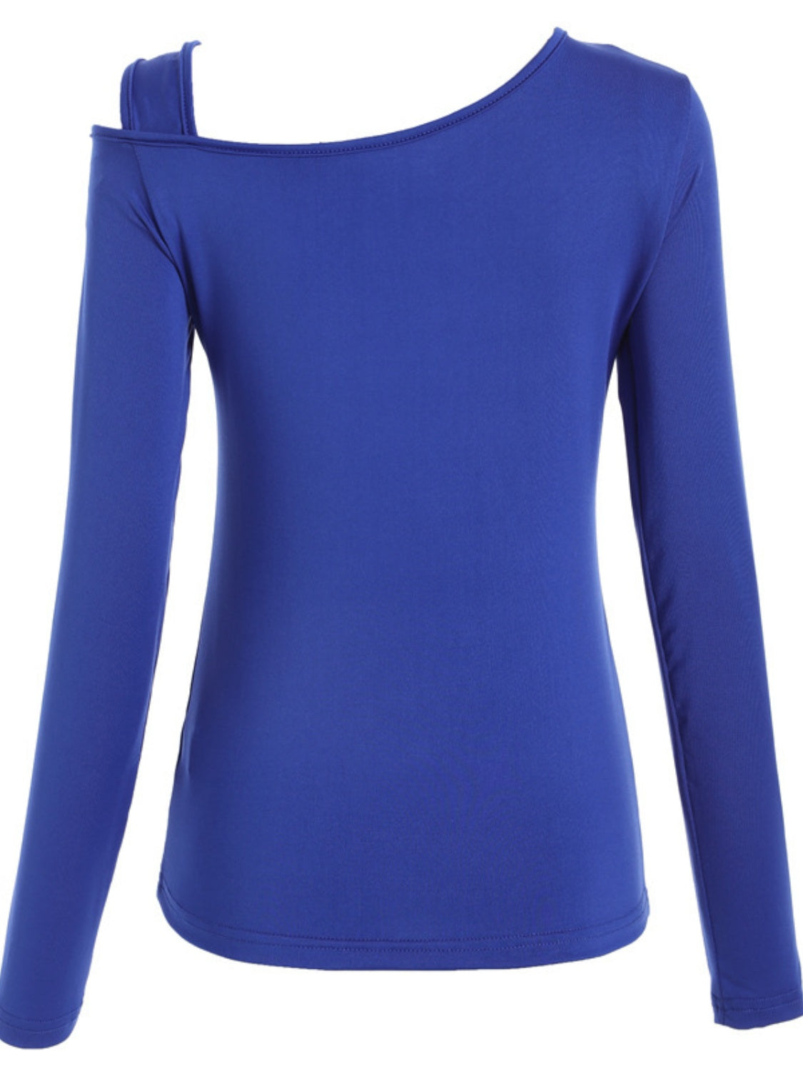 Cutout Asymmetrical Neck Long Sleeve T-Shirt-Angel Casuals
