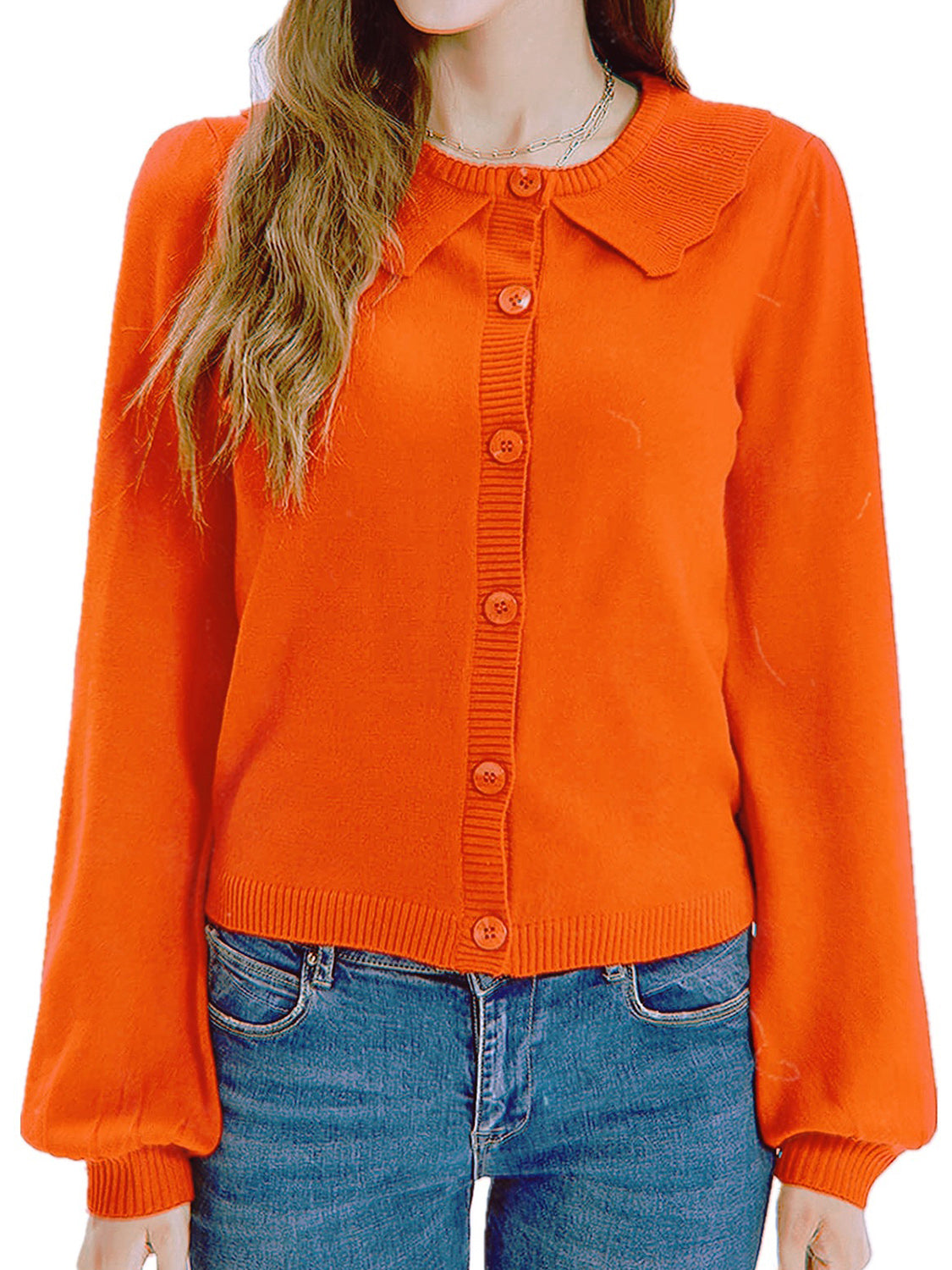 Collared Long Sleeve Button Down Cardigan-Angel Casuals
