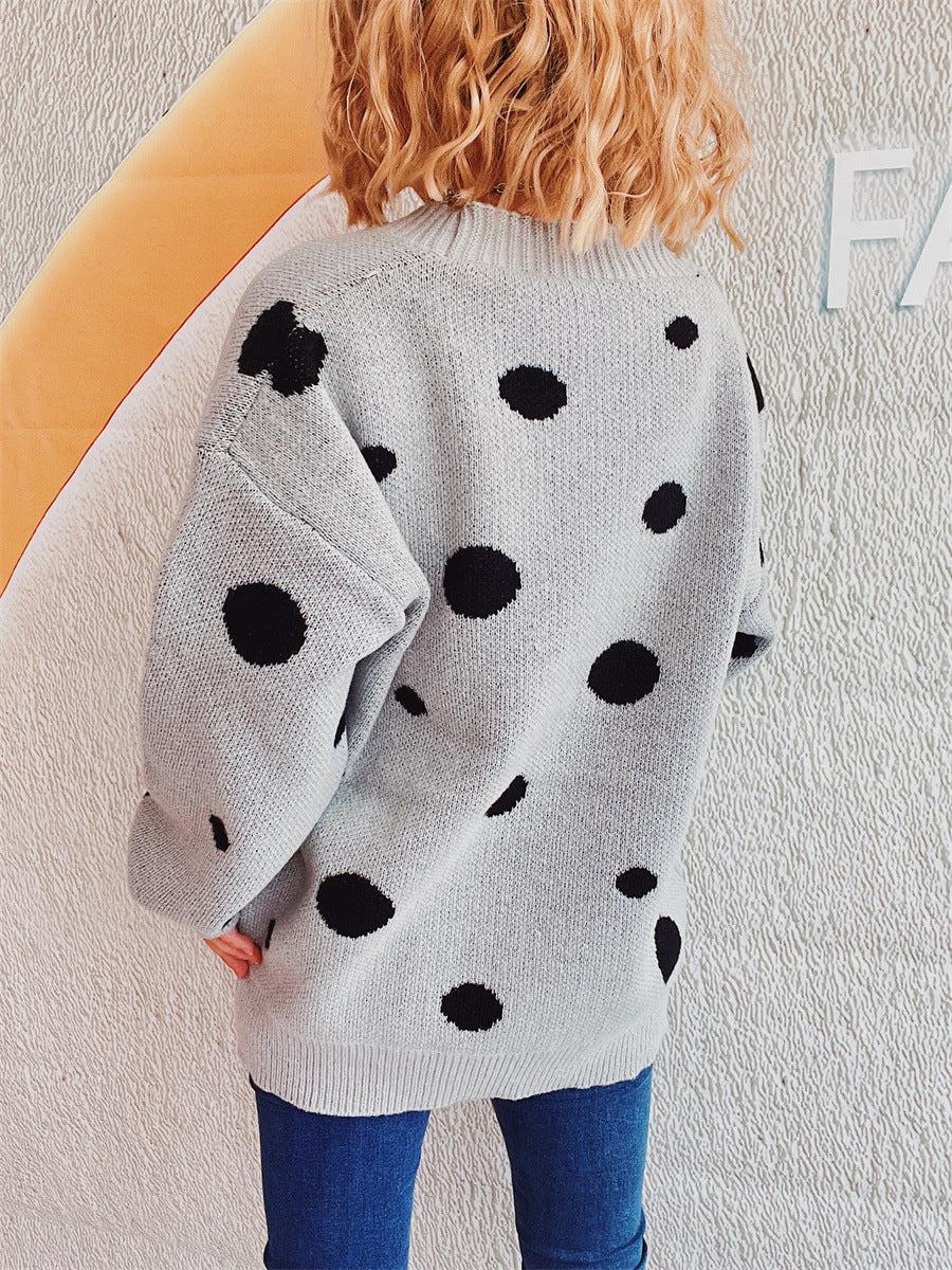 Polka Dot Button Up Cardigan-Angel Casuals