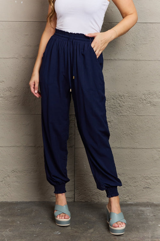 Tied Long Joggers with Pockets-Angel Casuals