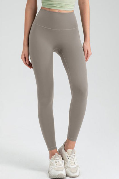 Wide Waistband High Waist Sport Leggings-Angel Casuals