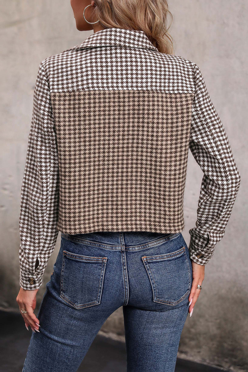 Perfee Collared Neck Button Front Pocketed Jacket-Angel Casuals