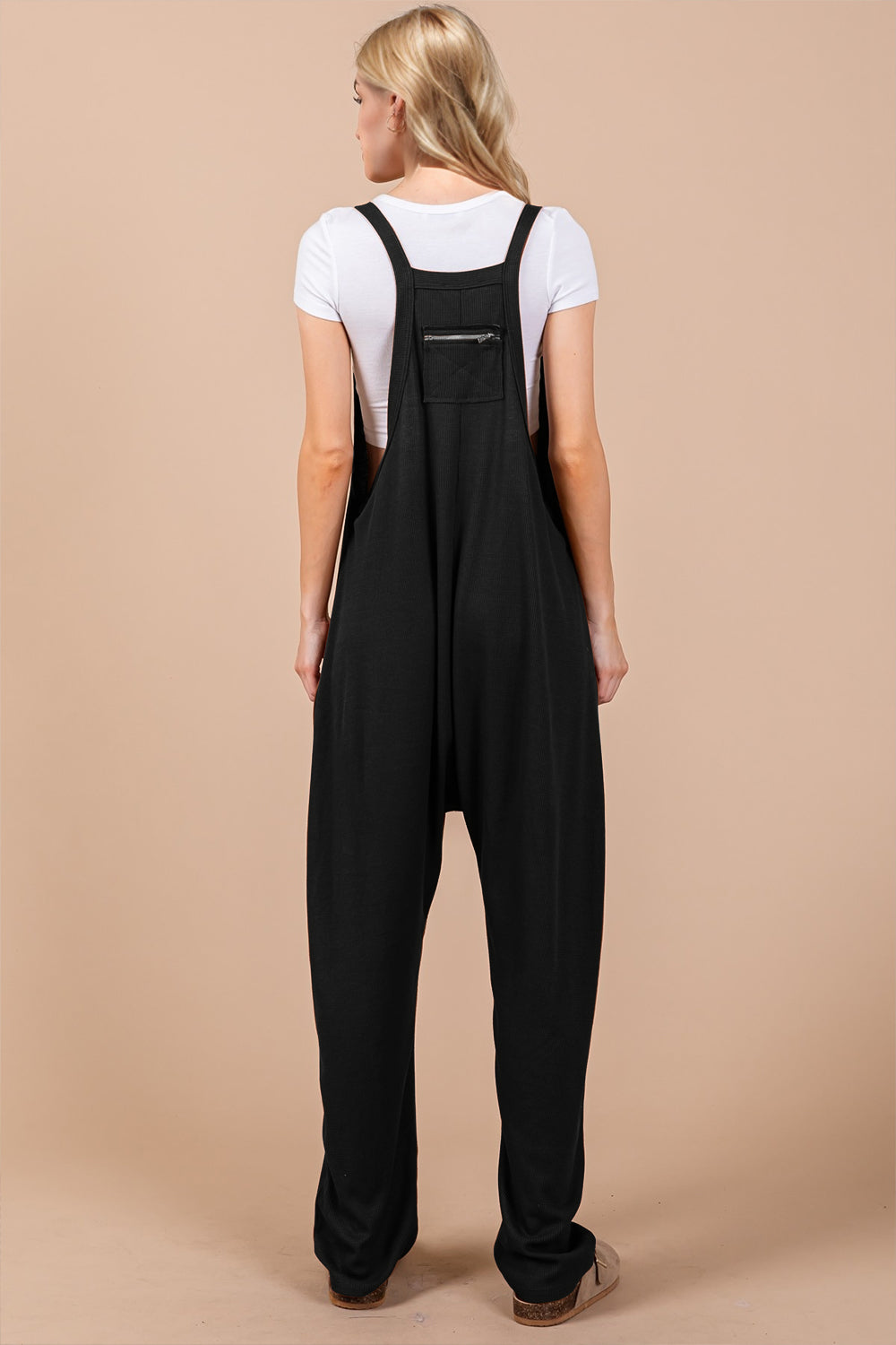OH Full Size V-Neck Wide Strap Overalls with Pockets-Angel Casuals