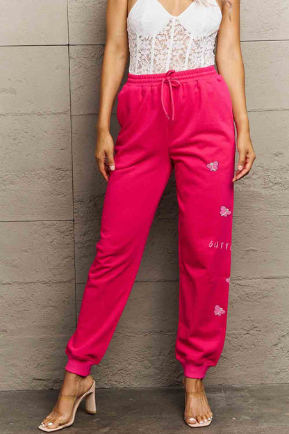 Simply Love Simply Love Full Size Drawstring BUTTERFLY Graphic Long Sweatpants-Angel Casuals