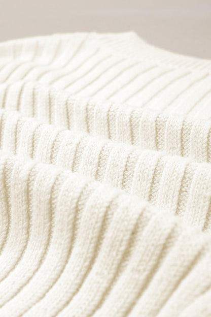 Cable-Knit Round Neck Long Sleeve Sweater-Angel Casuals