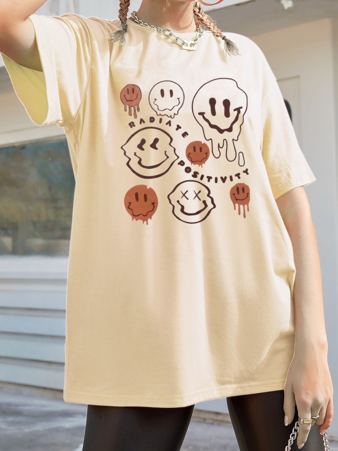 Graphic Round Neck Half Sleeve T-Shirt-Angel Casuals