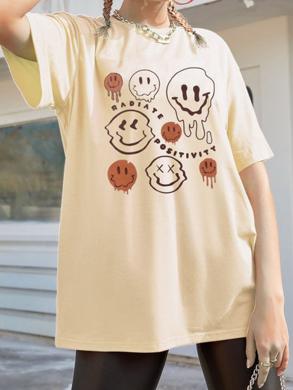 Graphic Round Neck Half Sleeve T-Shirt-Angel Casuals