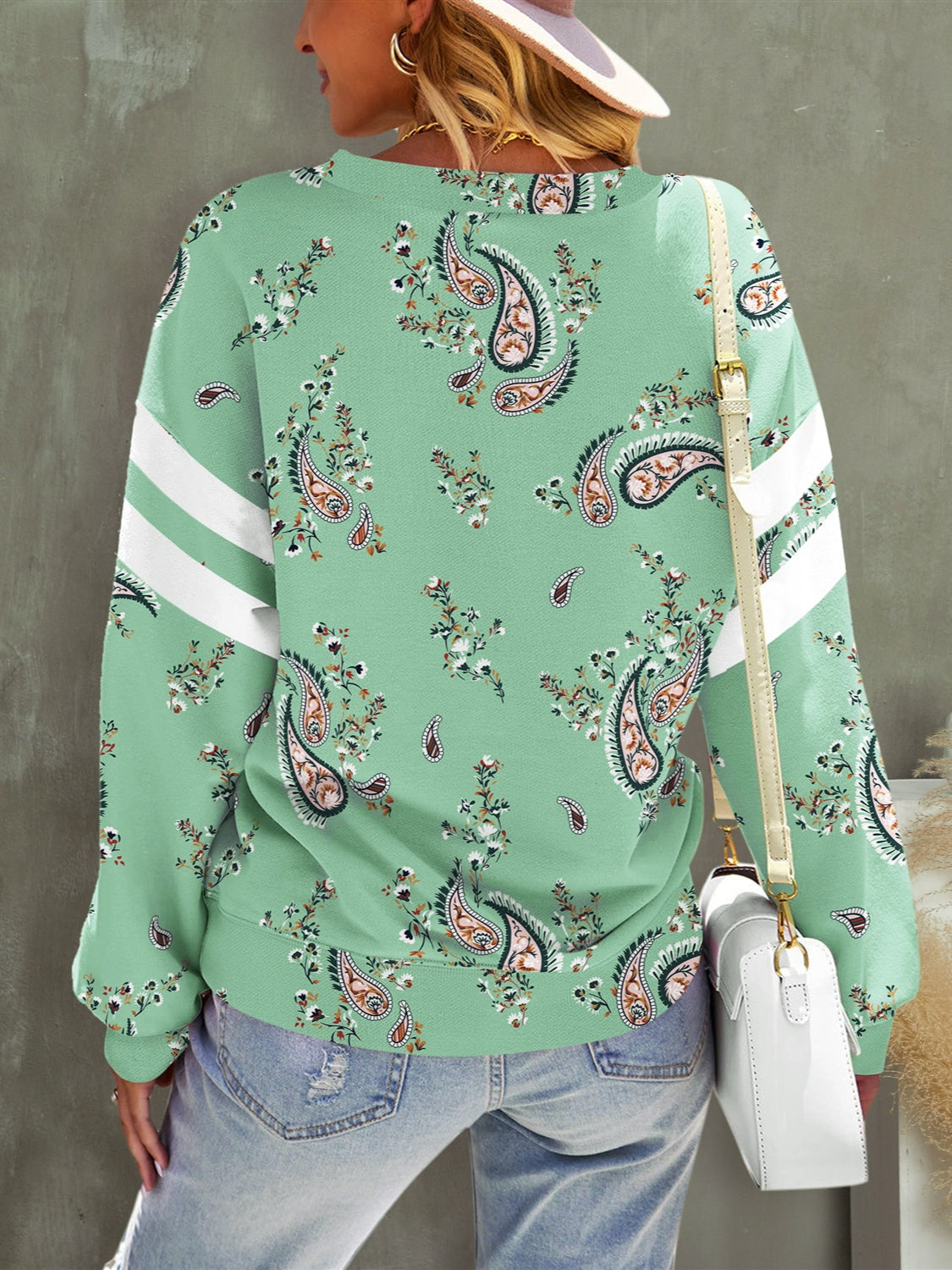 Paisley Dropped Shoulder T-Shirt-Angel Casuals