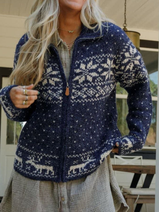 Zip Up Long Sleeve Cardigan-Angel Casuals