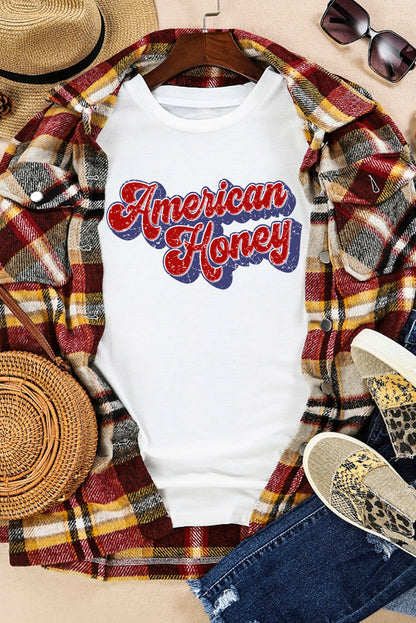 American HONEY Cuffed Tee-Angel Casuals