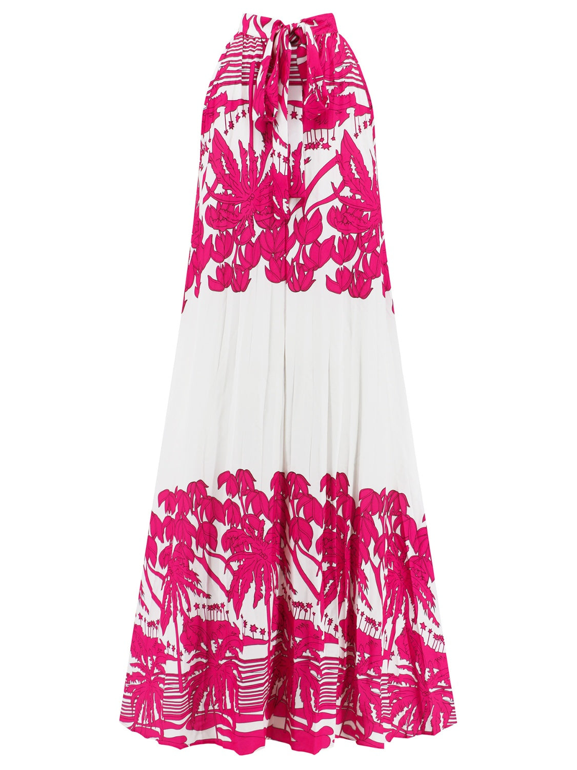 Tied Printed Sleeveless Midi Dress-Angel Casuals