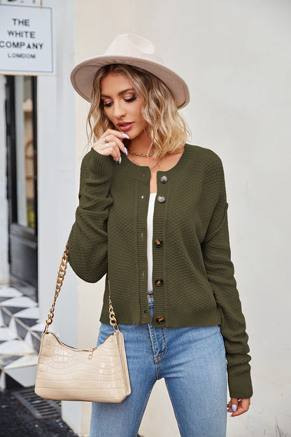 Button Down Exposed Seam Cardigan-Angel Casuals