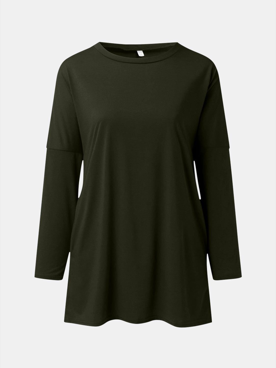 Full Size Round Neck Long Sleeve T-Shirt-Angel Casuals
