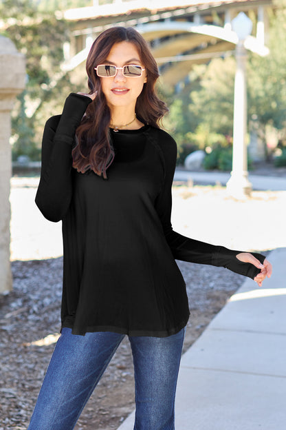 Basic Bae Full Size Round Neck Long Sleeve T-Shirt-Angel Casuals