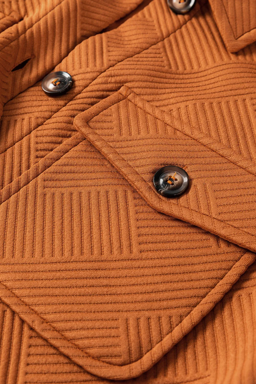 Textured Button Down Collared Neck Coat-Angel Casuals