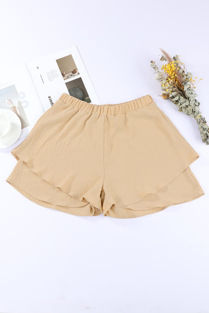 Layered Elastic Waist Shorts-Angel Casuals