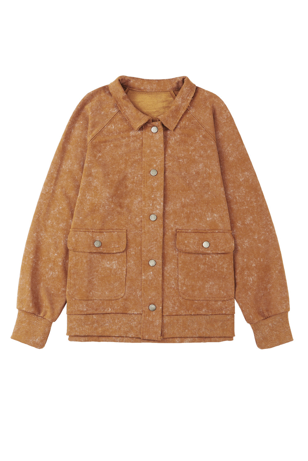 Snap Down Flap Pocket Long Sleeve Shacket-Angel Casuals