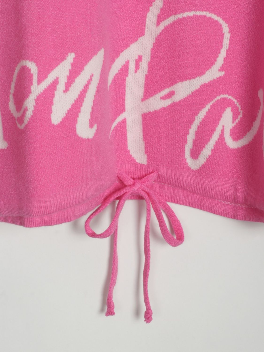 Drawstring Hem Letter Pattern Round Neck Dropped Shoulder Sweater-Angel Casuals