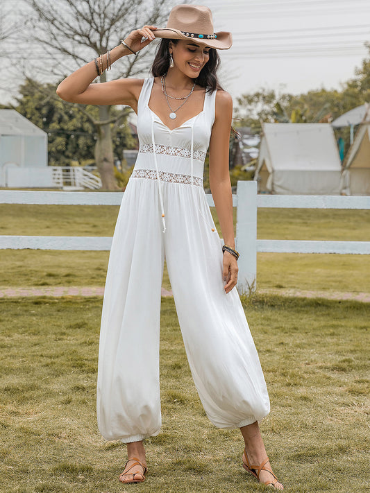 Backless Wide Strap Wide Leg Jumpsuit-Angel Casuals