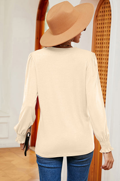 V-Neck Long Sleeve T-Shirt-Angel Casuals