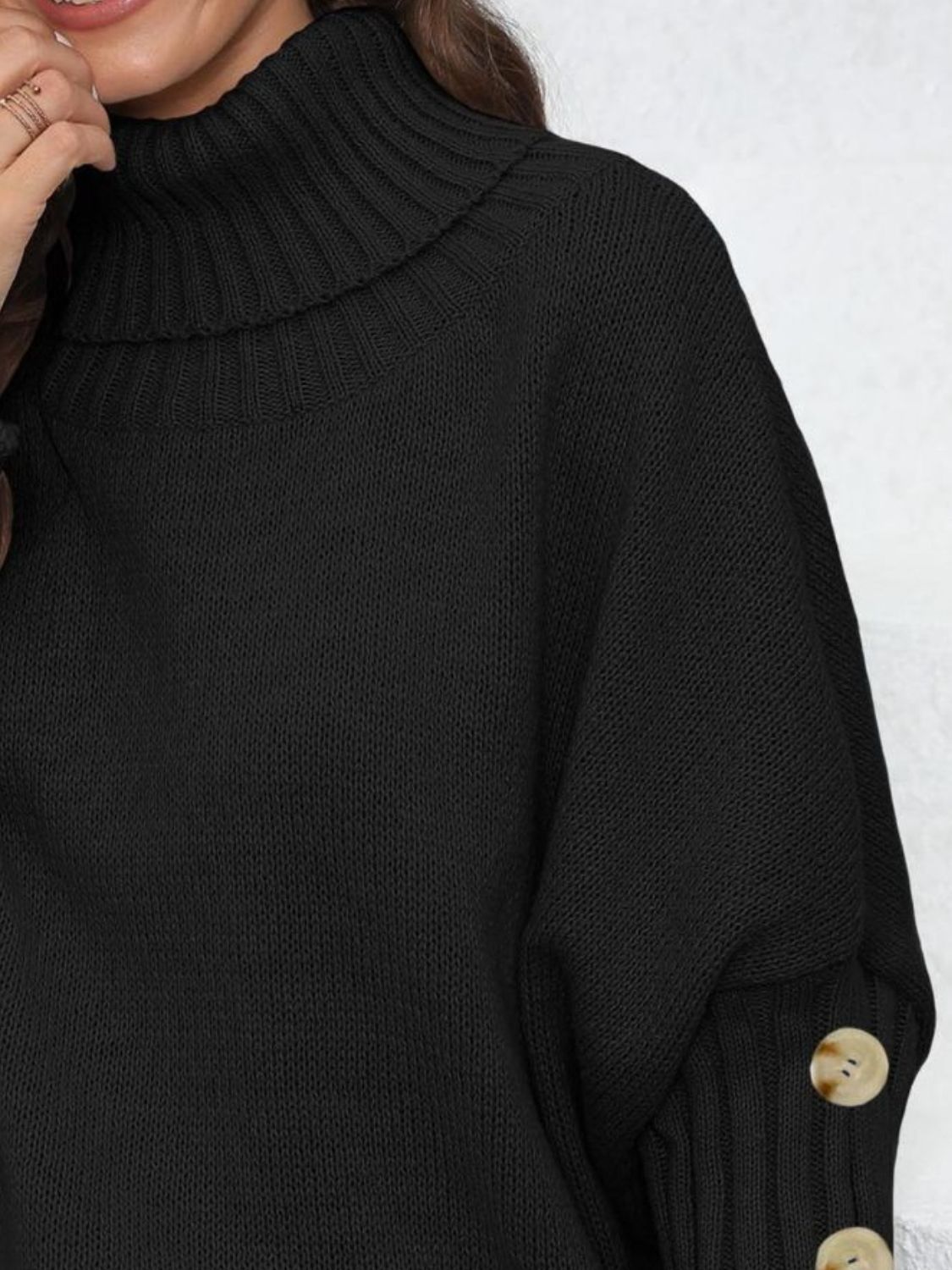 Turtleneck Long Sleeve Sweater-Angel Casuals