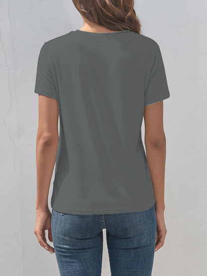 Graphic Round Neck Short Sleeve T-Shirt-Angel Casuals