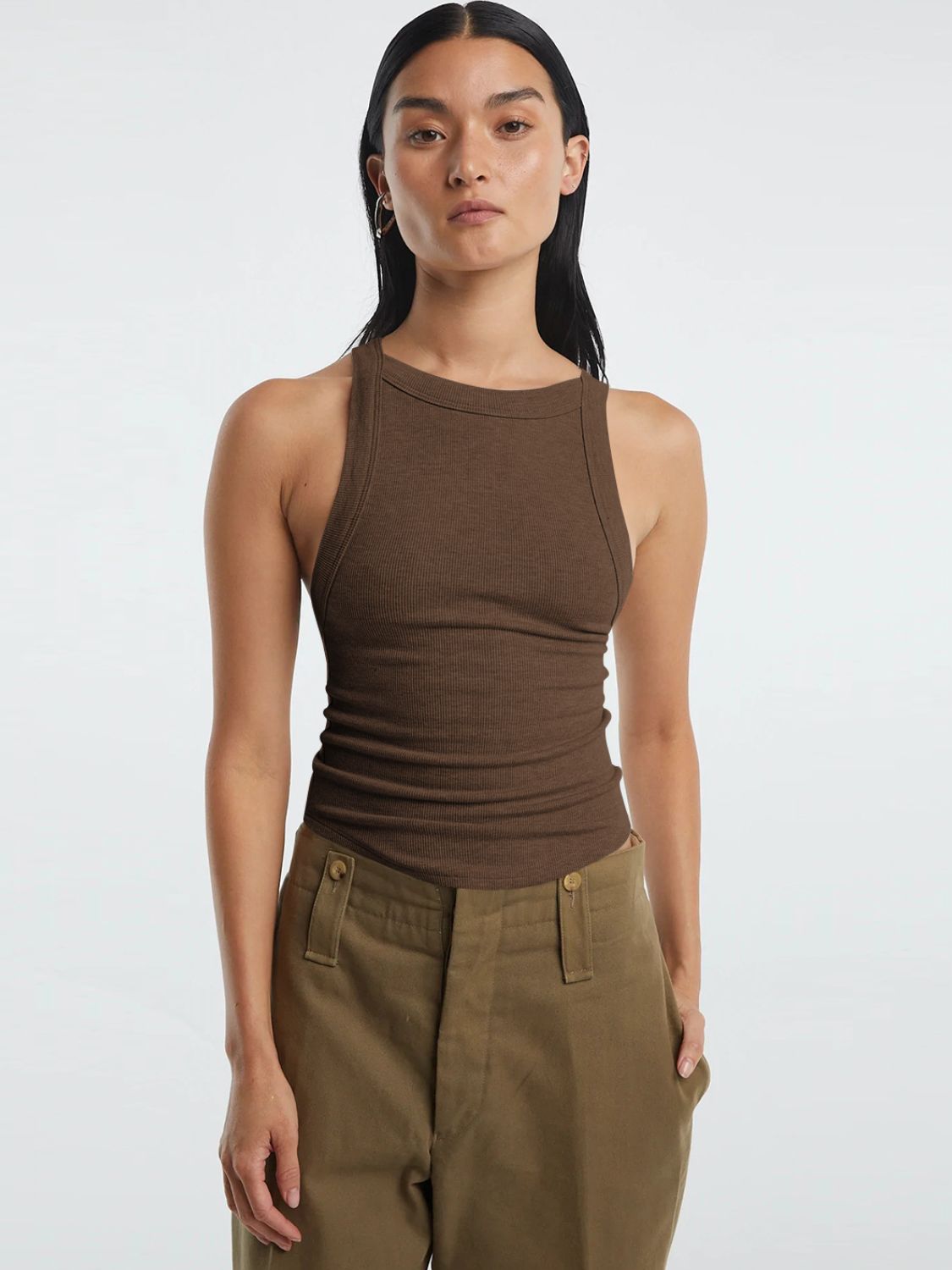 Halter Neck Ribbed Cropped Top-Angel Casuals