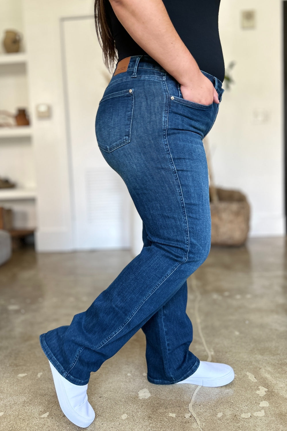 Judy Blue Full Size Tummy Control Straight Jeans-Angel Casuals