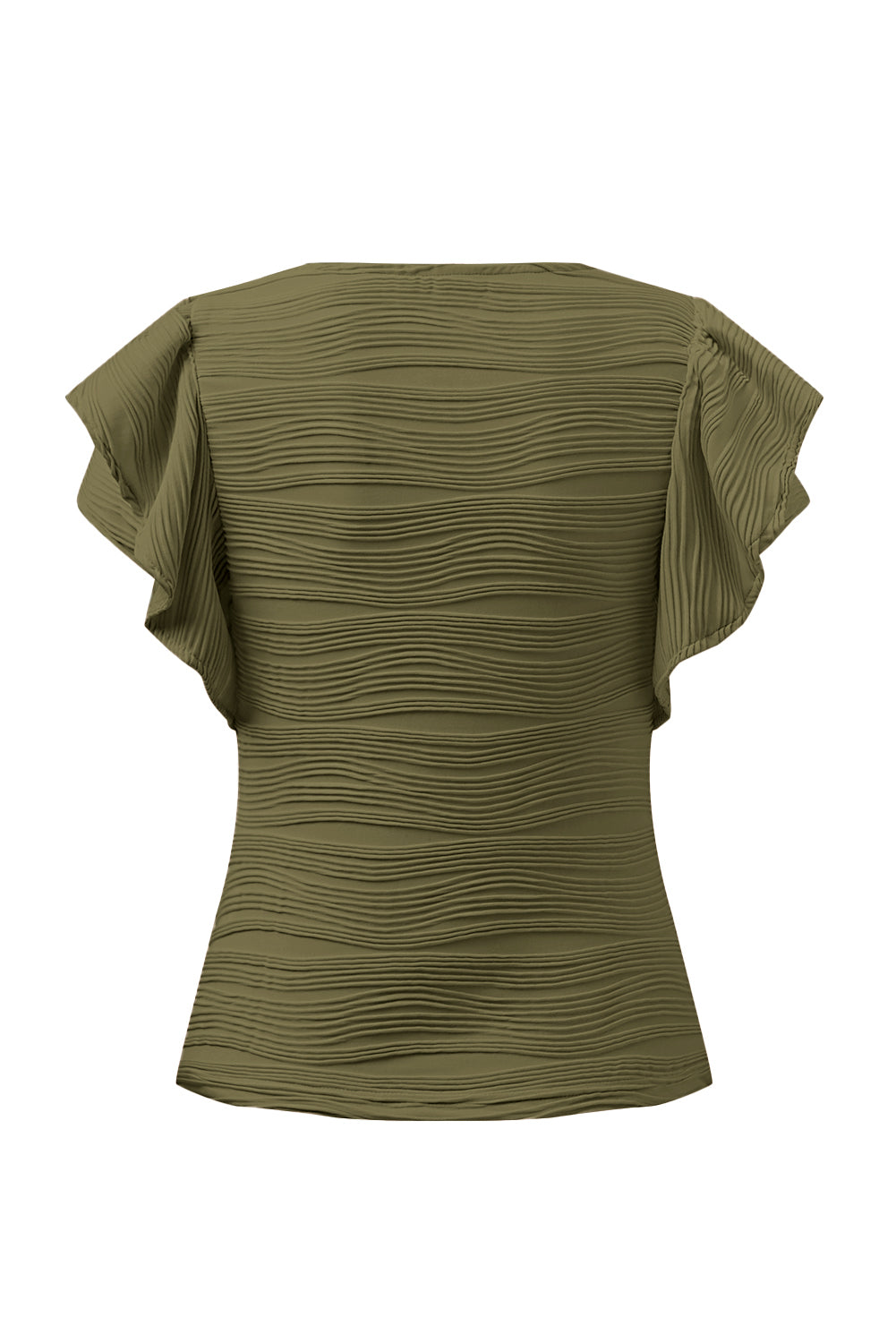 Textured Round Neck Cap Sleeve Top-Angel Casuals