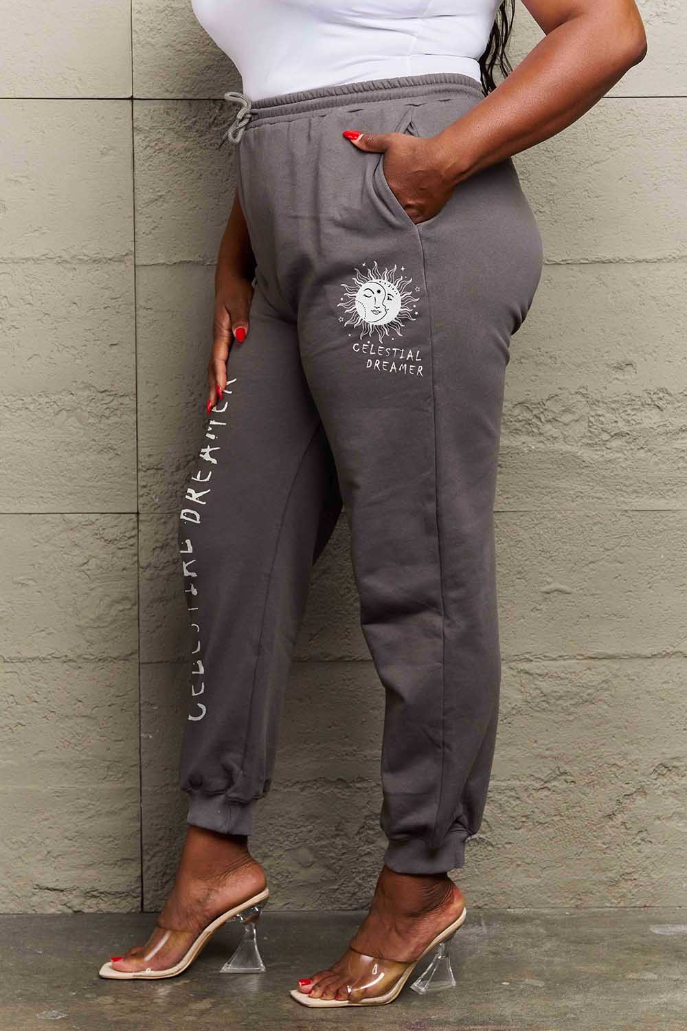 Simply Love Full Size CELESTIAL DREAMER Graphic Sweatpants-Angel Casuals