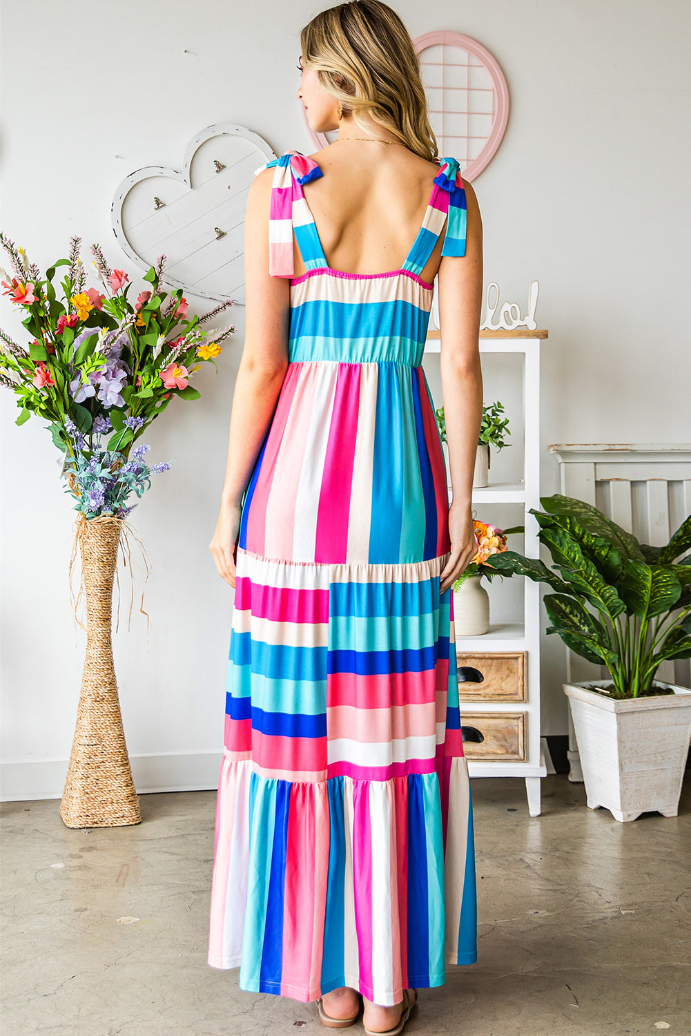 Striped Sleeveless Maxi Dress-Angel Casuals