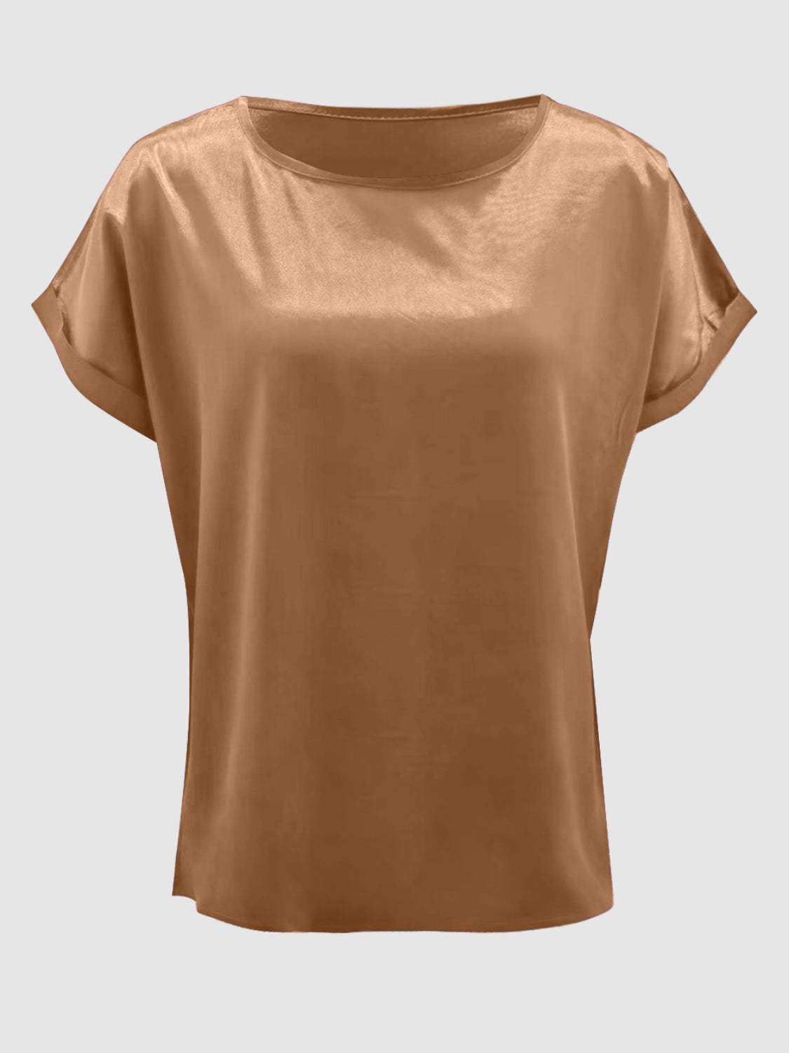 Round Neck Short Sleeve T-Shirt-Angel Casuals