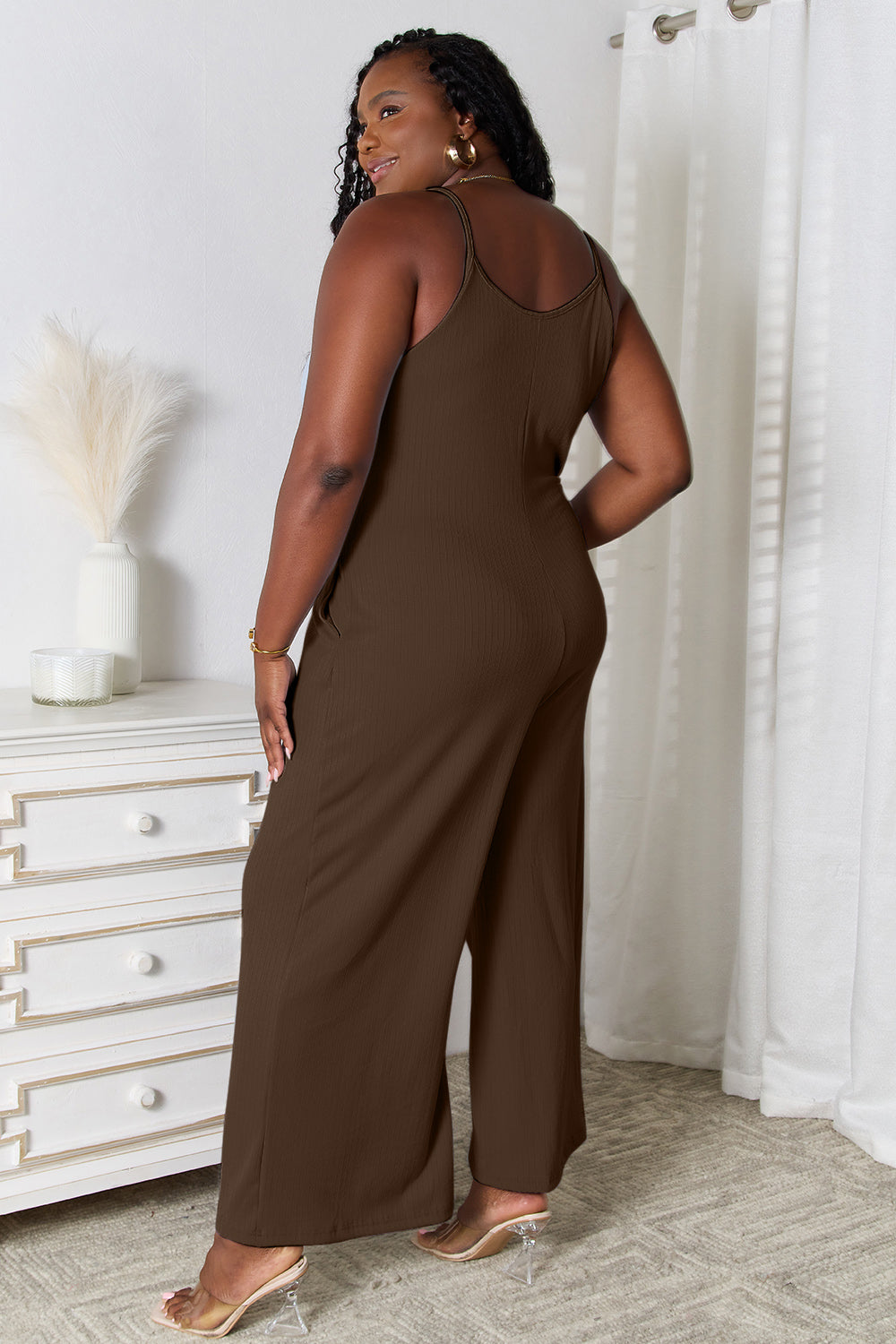 Basic Bae Full Size Spaghetti Strap V-Neck Jumpsuit-Angel Casuals