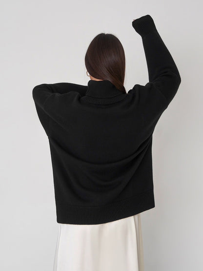 Turtleneck Long Sleeve Sweater-Angel Casuals