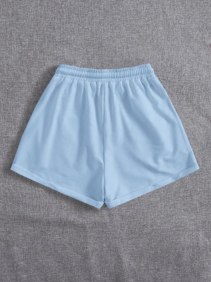 Drawstring Pocketed Elastic Waist Shorts-Angel Casuals