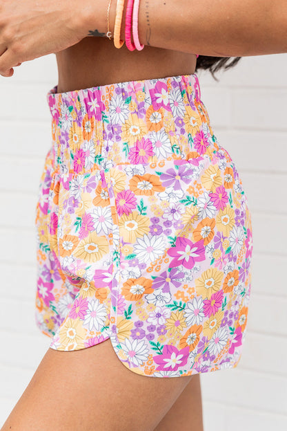 Printed High Waist Shorts-Angel Casuals