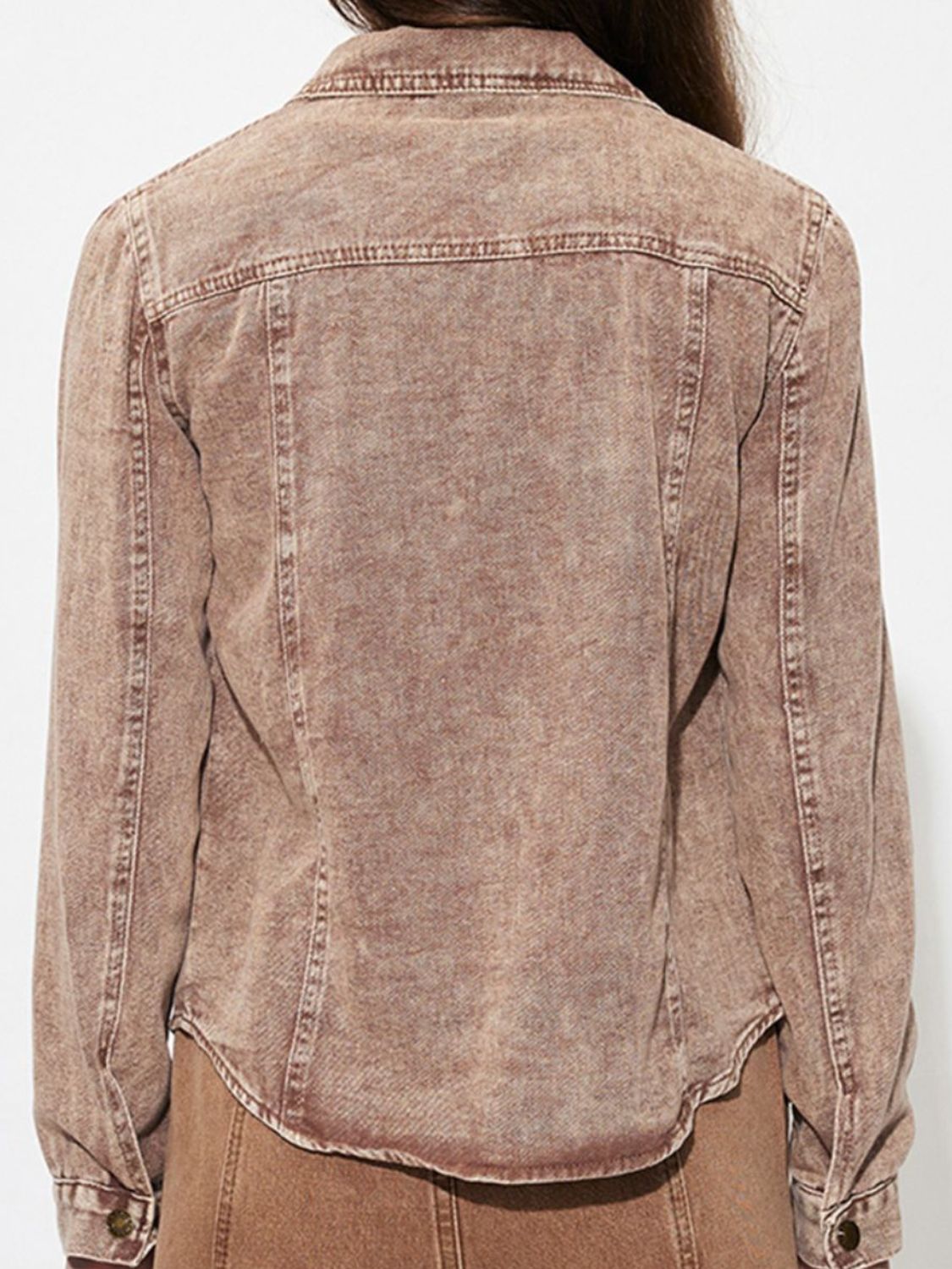 Button Up Long Sleeve Denim Jacket-Angel Casuals