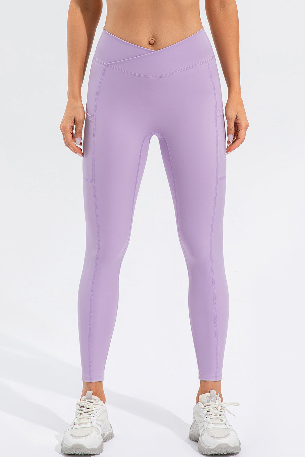 High Waist Active Leggings with Pockets-Angel Casuals