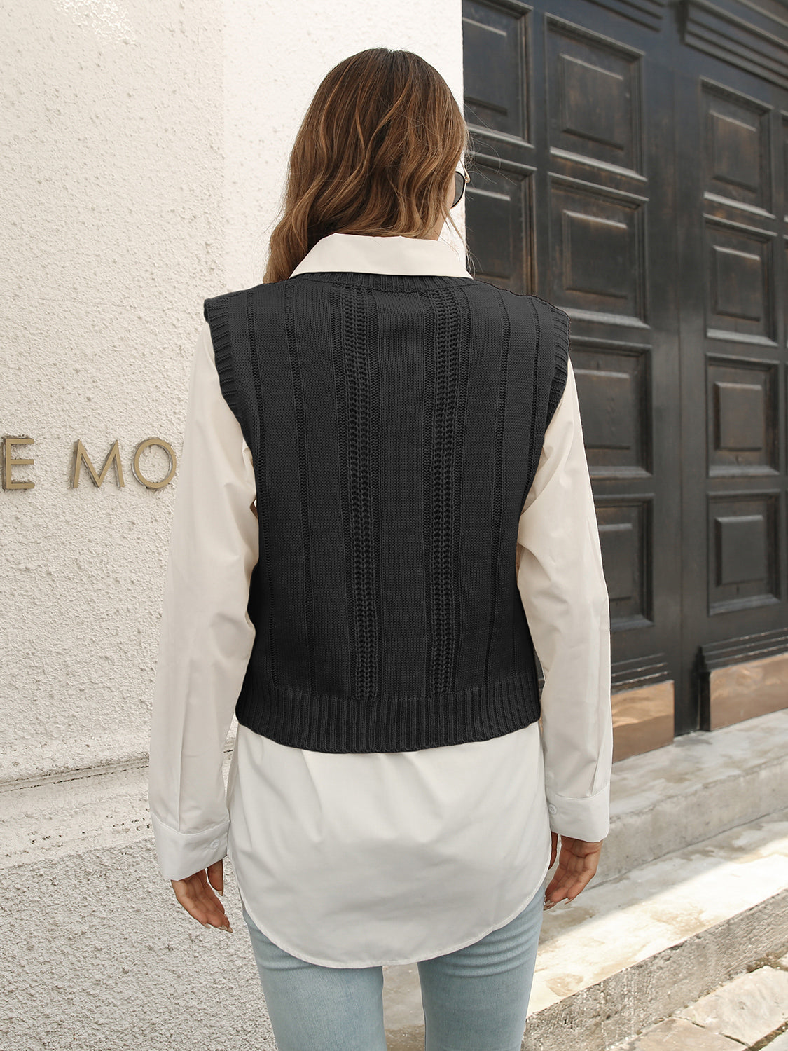 Urban Style V-Neck Sweater Vest-Angel Casuals
