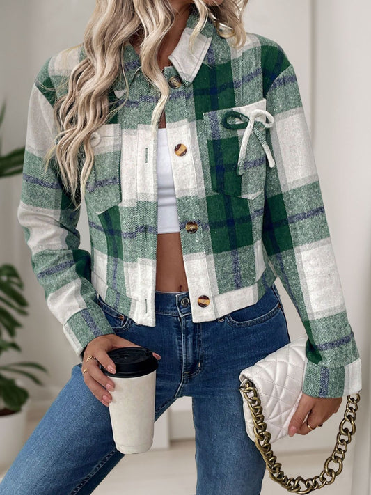 Perfee Color Block Button Up Jacket-Angel Casuals