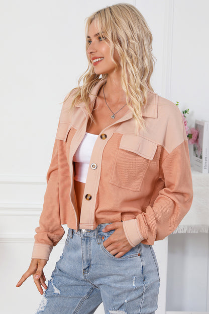 Button Down Dropped Shoulder Jacket-Angel Casuals