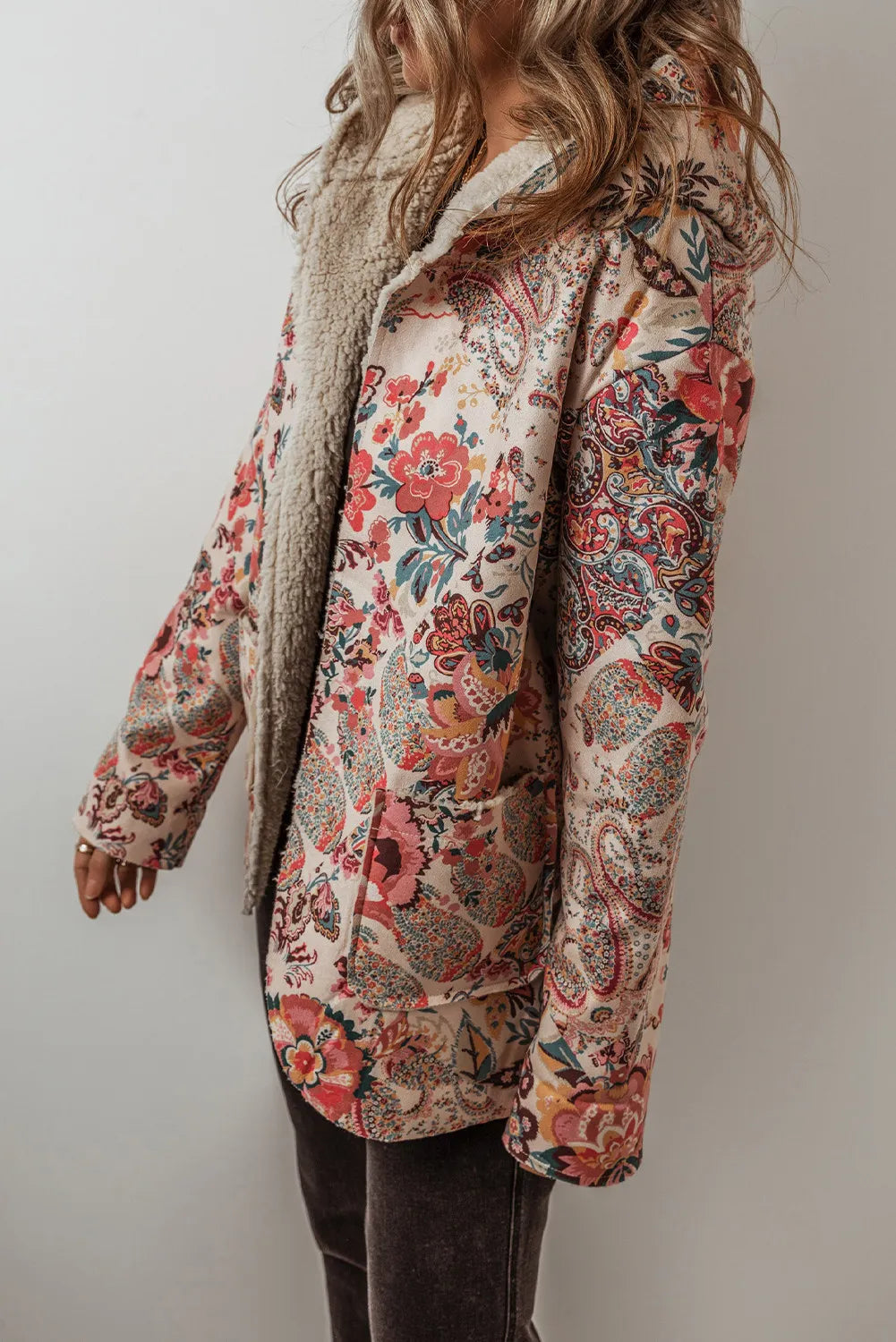 Printed Long Sleeve Hooded Jacket-Angel Casuals