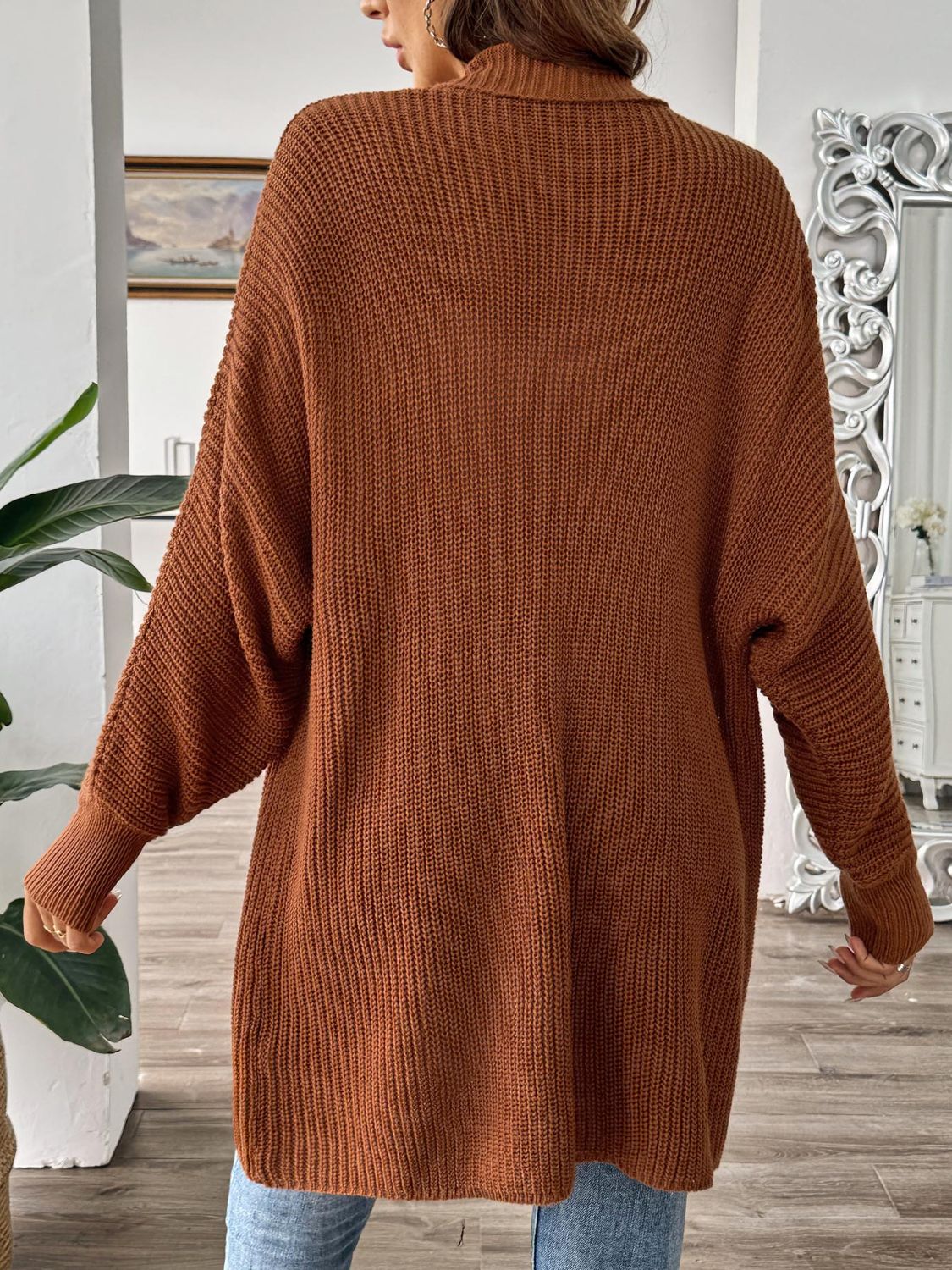 Open Front Long Sleeve Cardigan-Angel Casuals