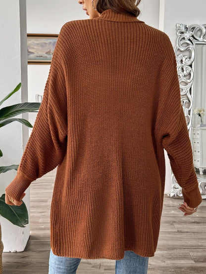 Open Front Long Sleeve Cardigan-Angel Casuals